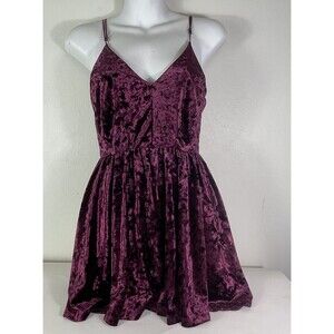 Urban Outfitters Silence Noise Babydoll Crushed Velvet Strappy Romper M Clubbing